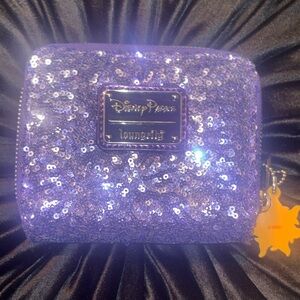 Disney Princess Loungefly Purple Sequin Minnie Mouse Wallet
